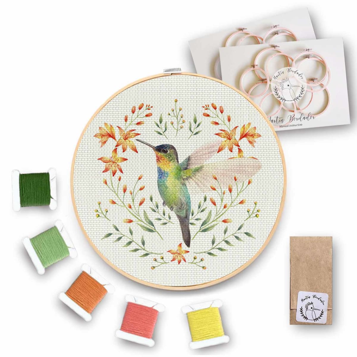 Kit para Bordar - Colibri Garganta de fuego