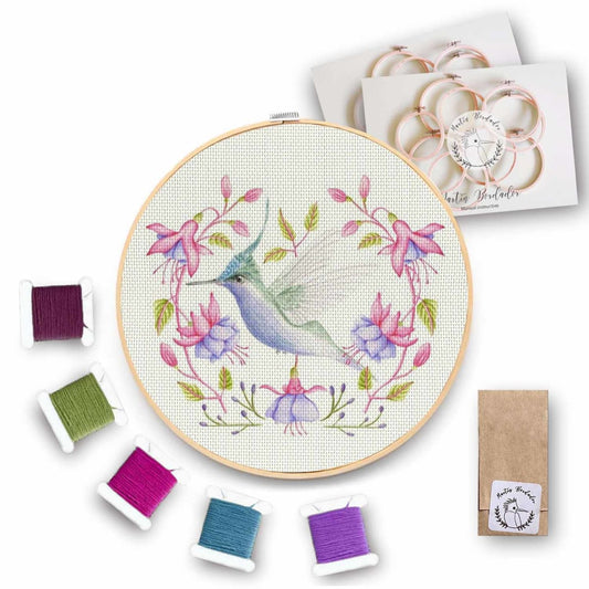 Kit para Bordar - Colibri Copete Verde