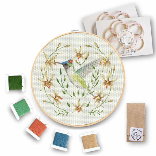 Kit para Bordar - Colibri Cornudito
