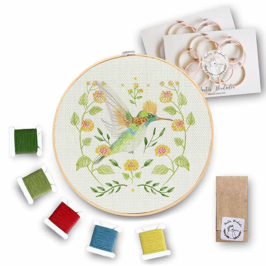 Kit para Bordar - Colibri Abanico Canela