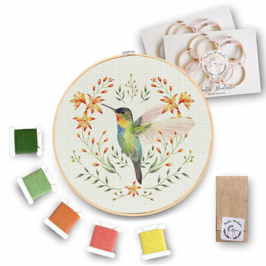Kit para Bordar - Colibri Garganta de fuego