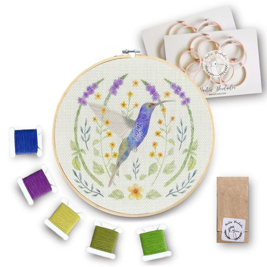 Kit para Bordar - Colibri Morado